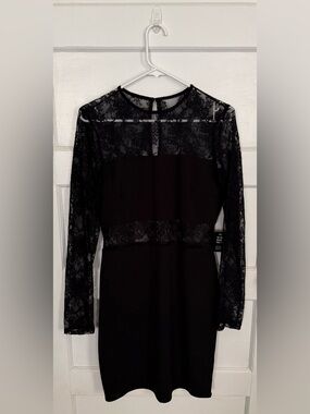 Express Black Lace Midi Dress